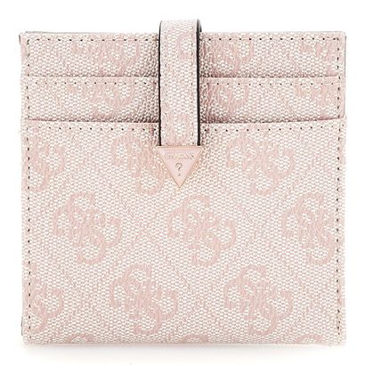 GUESS Eco Erica Tab Card Case Dusty Rose Logo