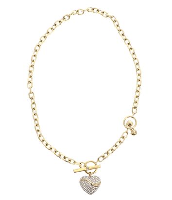GUESS In My Heart Chain Necklace Yellow Gold