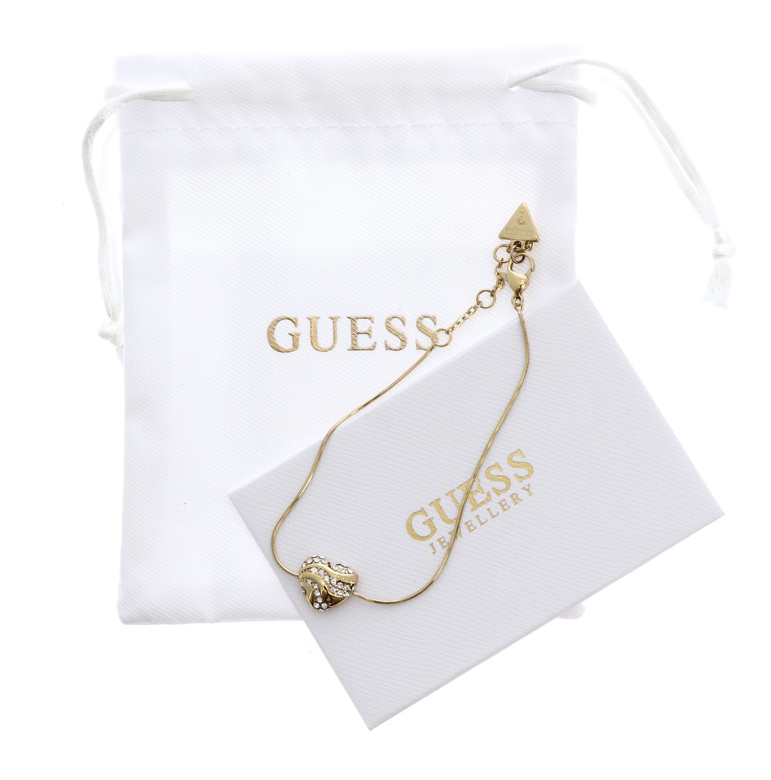 GUESS In My Heart Snake Chain Bracelet L Yellow Gold GUESS In My Heart Snake Chain Bracelet L Yellow Gold