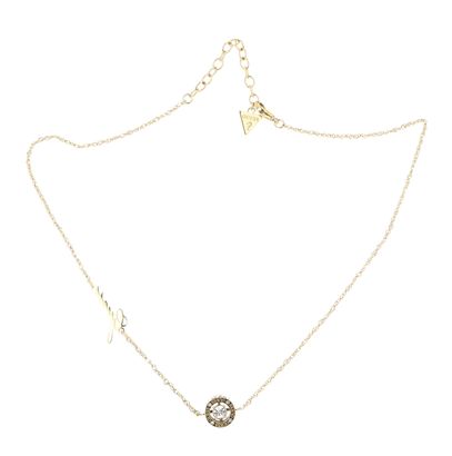 GUESS Solitaire Charm Necklace Yellow Gold