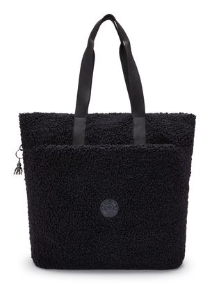 kipling Relaxed Large Tote Black Fuzz