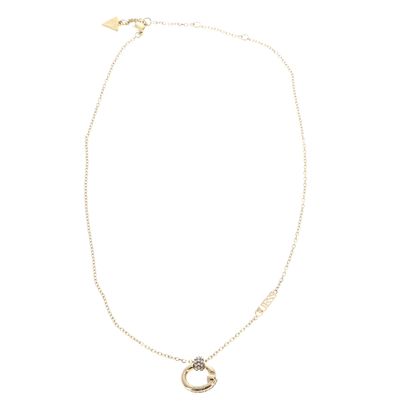 GUESS Oh My G Charm Necklace Yellow Gold