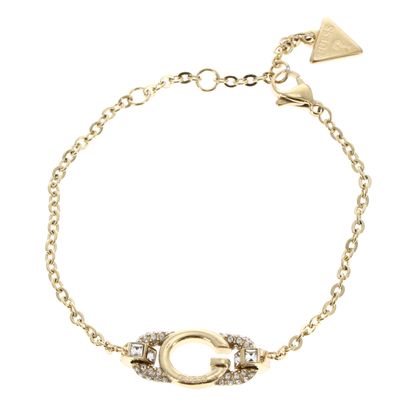 GUESS Oh My G Logo & Crystals Bracelet S Yellow Gold