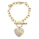 GUESS In My Heart T-Bar Bracelet S Yellow Gold