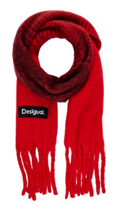 Desigual Accessories Fabric Long Scarf Carmine