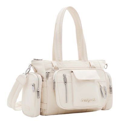 Desigual Accessoires Nylon Hand Bag Cream White