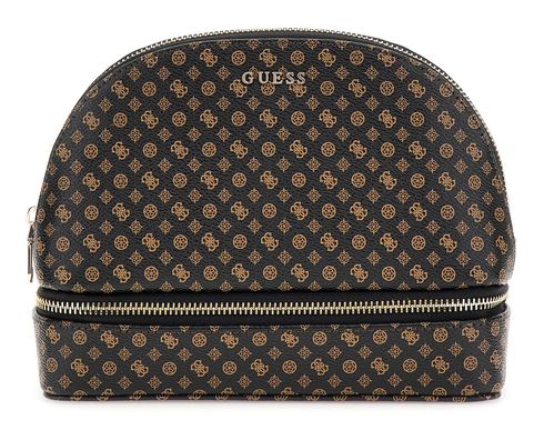 GUESS Dome Cosmetic Pouch L Mocha Logo Multi