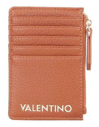 VALENTINO Post Re Credit Card Case Cuoio / Moro