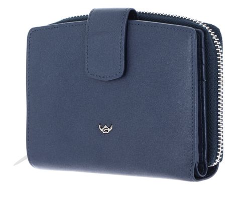Golden Head Valencia RFID Protect Billfold Coin Wallet With Snap Closure Sapphire
