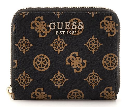 GUESS Laurel SLG Small Zip Around Wallet Mocha Logo