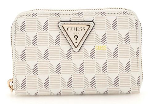 GUESS G Wave SLG Medium Zip Around Wallet Stone Logo