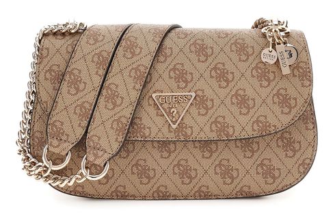 GUESS Eco Erica Convertible Xbody Flap Bag Latte Logo