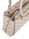 GUESS Evelune Girlfriend Satchel Cream Logo