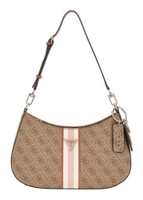 GUESS Noelle Top Zip Shoulder Bag Latte Logo