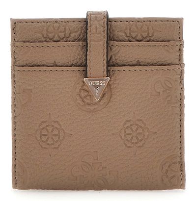 GUESS Cresidia Tab Card Case Dark Taupe