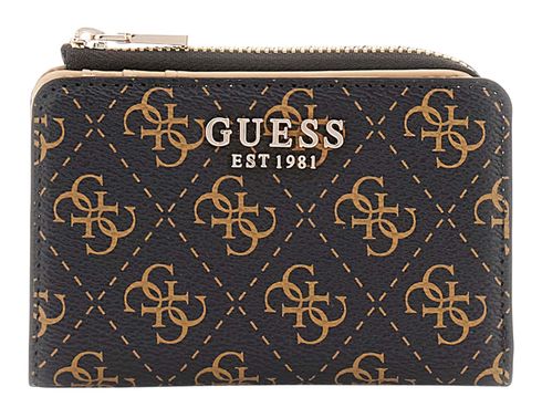 GUESS Laurel SLG Zip Around Wallet Brown Logo