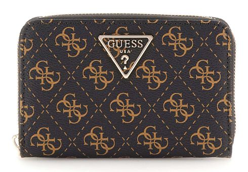 GUESS Laurel SLG Medium Zip Around Wallet Brown Logo