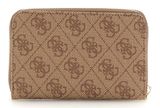 GUESS Laurel SLG Medium Zip Around Wallet Latte Logo GUESS Laurel SLG Medium Zip Around Wallet Latte Logo