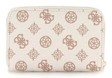 GUESS Laurel Zip Around Wallet M Cream Logo