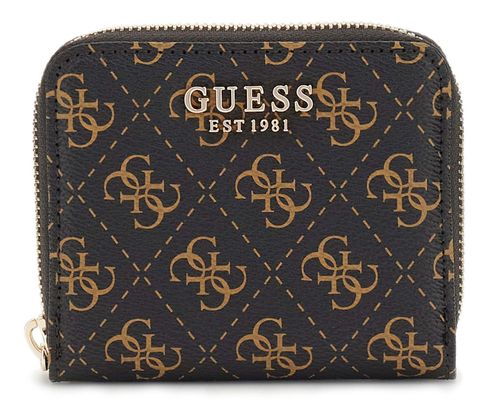 GUESS Laurel SLG Small Zip Around Wallet Brown Logo