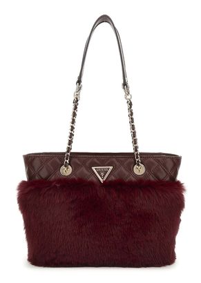 GUESS Lise Small Tote Bag Burgundy