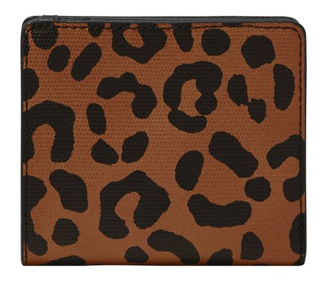 FOSSIL Logan RFID Small Bifold Wallet Leopard