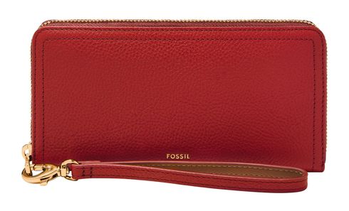 FOSSIL Logan RFID Zip Around Clutch Garnet