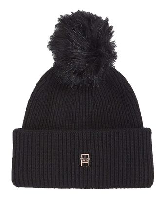 TOMMY HILFIGER Essential Chic Pom Pom Beanie Black