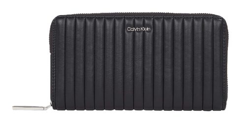 Calvin Klein Mini Line Quilt Zip Around Wallet Black