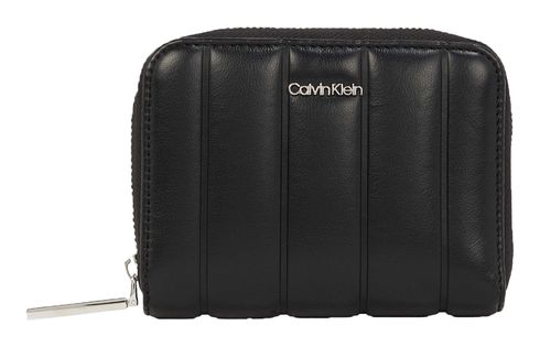 Calvin Klein Mini Line Quilt Zip Around Wallet Black