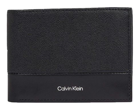 Calvin Klein CK Must Trifold Wallet 10CC With Coin Black Caviar Grain / Smooth