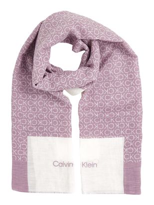 Calvin Klein Geo Minimal Logo Linen Stole Sea Fog