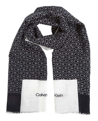 Calvin Klein Geo Minimal Logo Linen Stole PVH Black