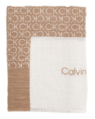 Calvin Klein Geo Minimal Logo Linen Stole Amphora