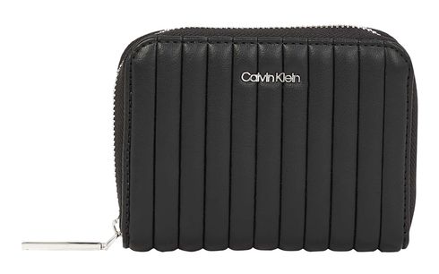 Calvin Klein Mini Line Quilt Zip Around Wallet Black