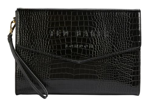 Ted Baker Crocey Croc Effect Envelope Pouch Black