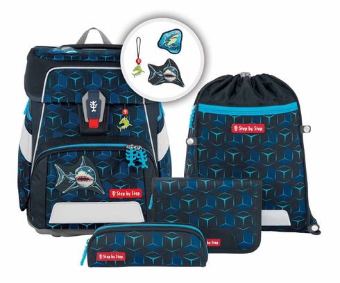 Step by Step Space Shine Schulranzen-Set 5-teilig Shark Dexter