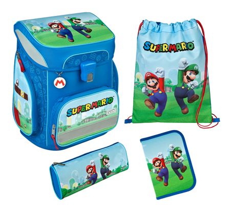 Scooli EasyFit Schulranzen-Set 5-teilig Super Mario