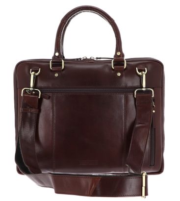 LEONHARD HEYDEN Slim Zipped Briefcase 1 Compartment Red Brown