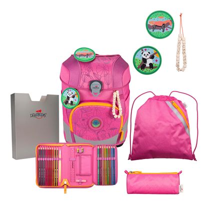 DerDieDas ErgoFlex Tiny Exklusiv Eco Schulranzenset 5-teilig Pink Planet