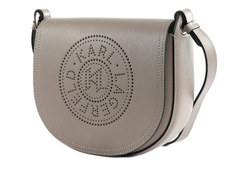 KARL LAGERFELD K / Circle Perforated Crossbody Bag Ash Grey