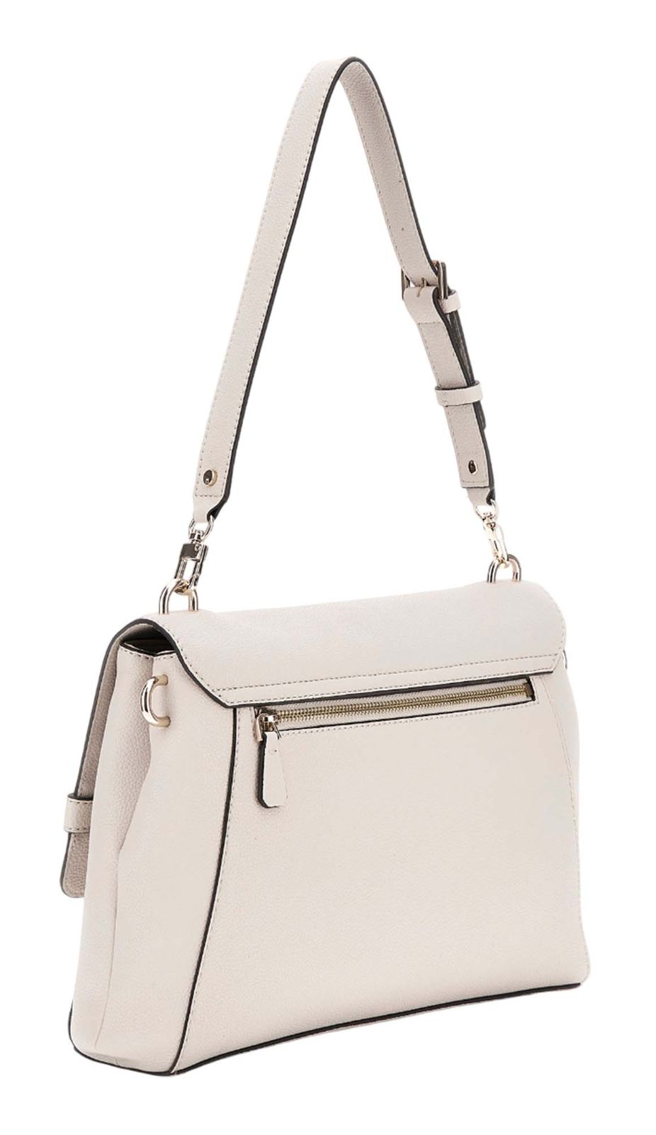 GUESS Silvye Flap Shoulder Bag Stone GUESS Silvye Flap Shoulder Bag Stone