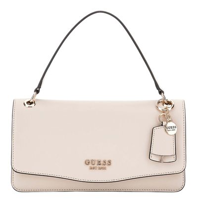 GUESS Eco Evaine Top Handle Flap Bag Stone