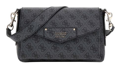 GUESS Eco Brenton Flap Shoulder Bag Coal Logo