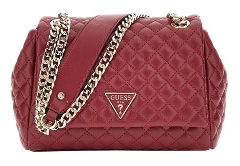 GUESS Eco Rianee Convertible Xbody Flap Bag Claret