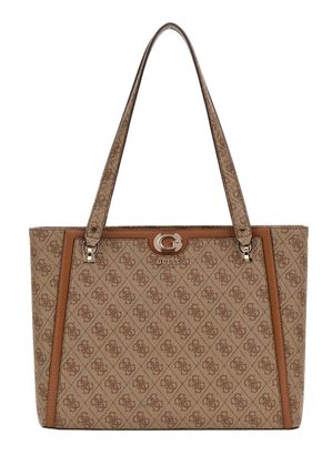 GUESS Orlina Logo Noel Tote Latte Logo / Brown