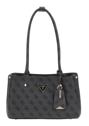 GUESS Meridian Shoulder Satchel Bag Coal Logo
