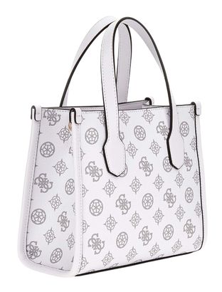 GUESS handbag Silvana 2 Compartment Mini Tote XS White Logo