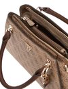 GUESS Noelle Girlfriend Satchel Latte Logo / Brown