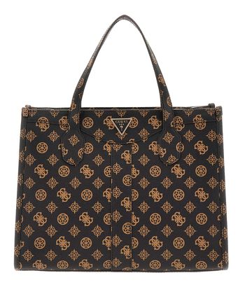 GUESS Silvana Two Compartment Tote Mocha Logo